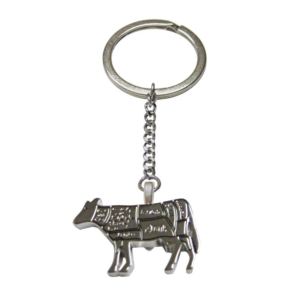 Beef Butchers Cut Pendant Keychain